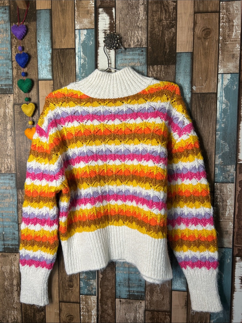 Zara Multicolor crotched Striped Cowl Neck Sweater - Picture 10 of 14